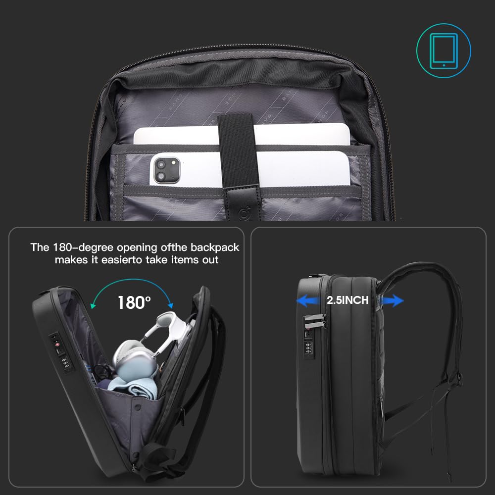 BANGE Laptop Anti-theft backpack Hard Shell Expandable Commute backpack can Hold 15.6 inch laptop for men and women