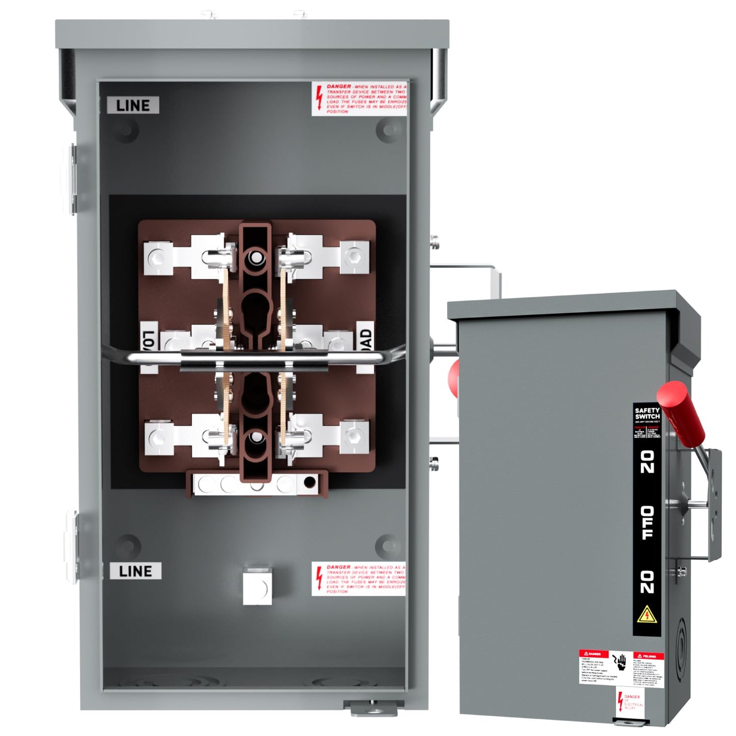 200A Manual Generator Transfer Switch,Heavy Duty 48000W General Double-Throw Safety Switch 120/240 Volt Transfer Switch for Home Generator Indoor & Outdoor