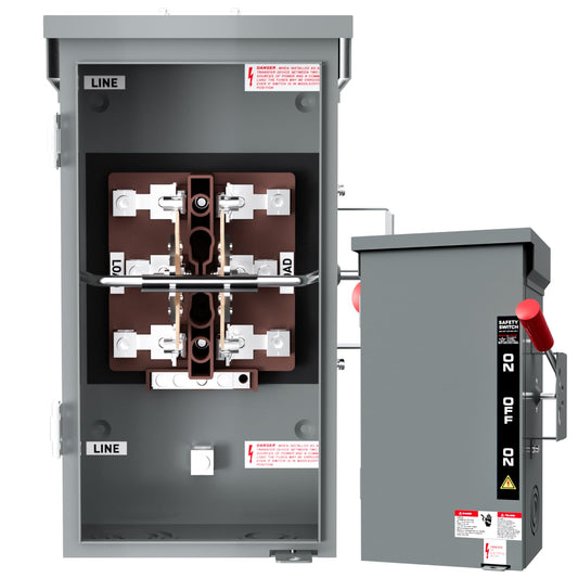 200A Manual Generator Transfer Switch,Heavy Duty 48000W General Double-Throw Safety Switch 120/240 Volt Transfer Switch for Home Generator Indoor & Outdoor