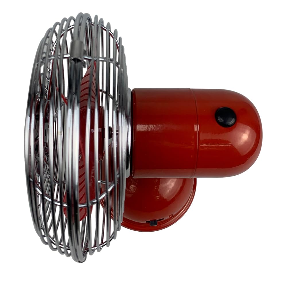 Good Housekeeping (92521) All-Metal USB-Powered 5" Oscillating Personal Fan (Crimson Red)