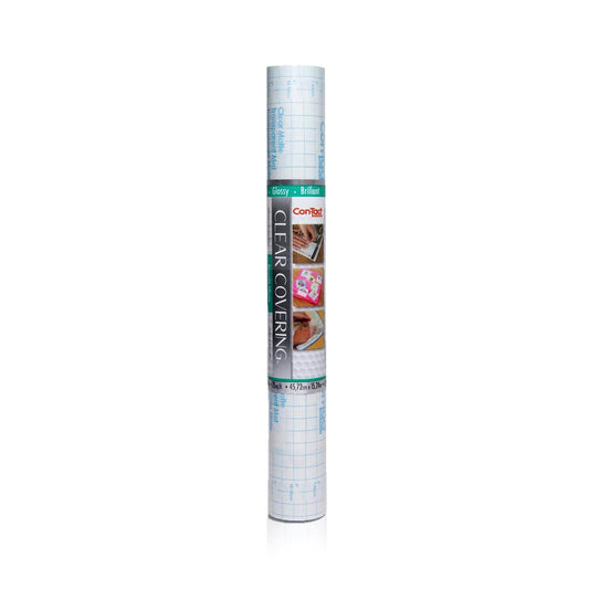 Con-Tact Brand Creative Clear Covering, Versatile and Self-Adhesive Shelf Liner, Ideal Privacy Film, Protective Clear Vinyl, 18'' x 50', Glossy