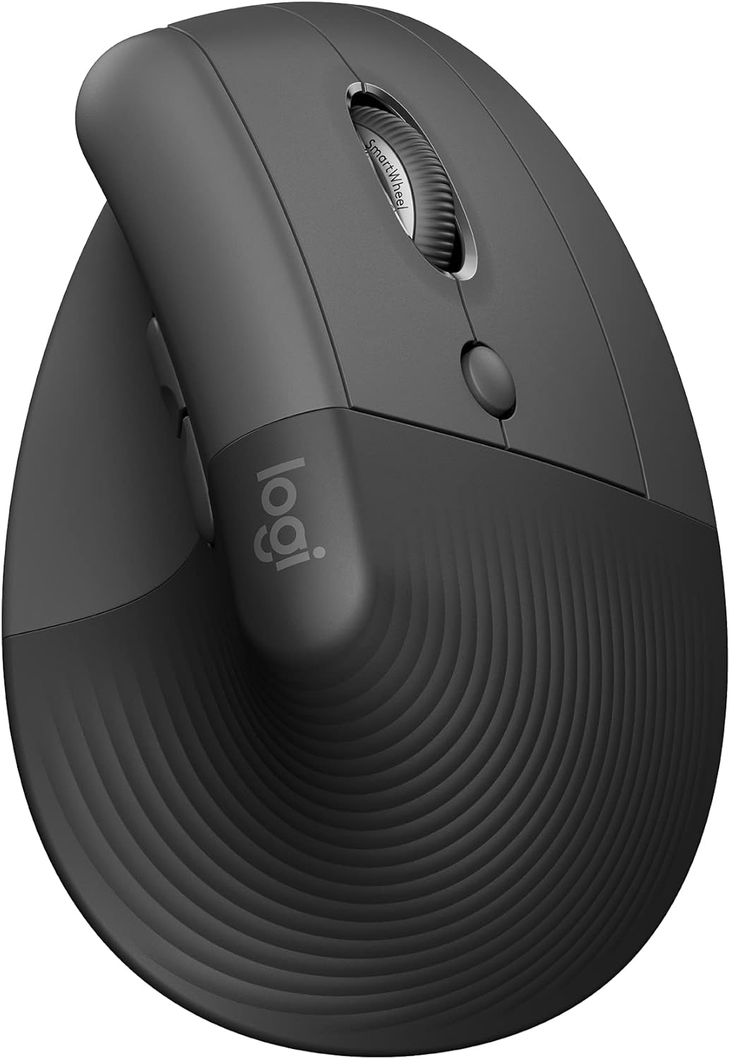 Logitech Lift Vertical Ergonomic Mouse, Wireless Bluetooth or USB Receiver, Quiet Clicks, 4 Buttons, Right Hand Wireless Mouse, Windows/macOS/iPadOS, Laptop, PC - Graphite