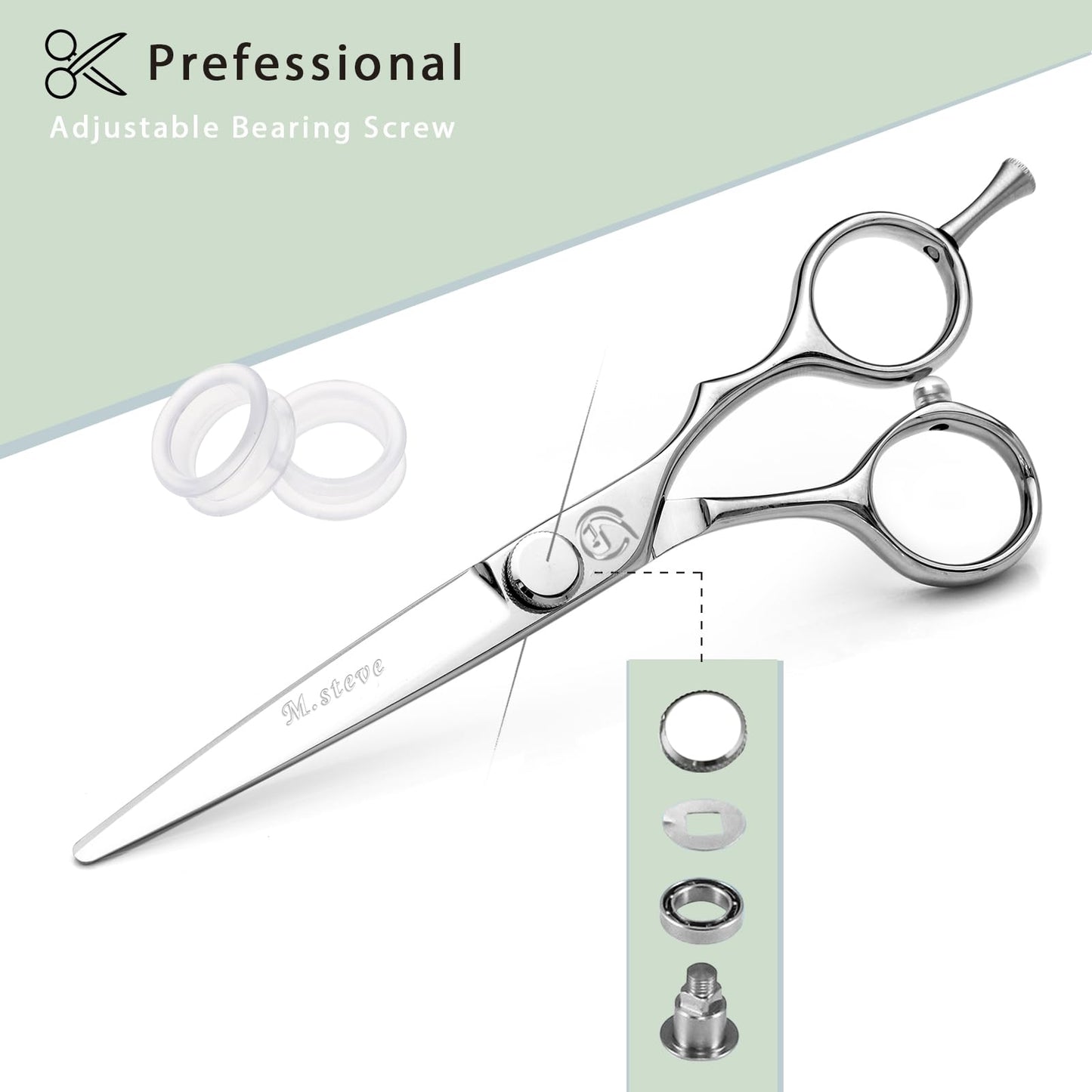 Hair Cutting Scissors 6",Professional shears for hair cutting with Extremely Sharp blades,Stainless Steel Barber Scissors,Hair Shears for Salon/Home Use