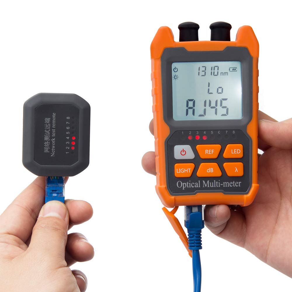 D YEDEMC Fiber Optic Cable Tester - Portable Optical Fiber Power Meter with Universal FC/SC/ST Interface and Built-in 2Mw Visual Fault Locator (OPM-VFL-1)