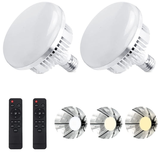 2Pack 135W Photography Light Bulb Dimmable Tricolor LED Bulbs 2700-6400K Colour Temperatures Softbox Bulb in E27 Socket for Photography Photo Video Studio Lighting