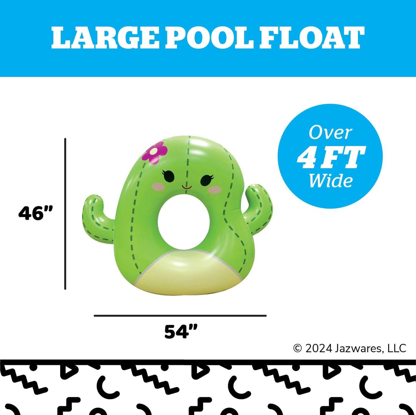 BigMouth x Squishmallows Original Large Inflatable Pool Float, Swim Ring for Adults and Kids, Pool Party Supplies & Water Toys - Maritzia The Cactus