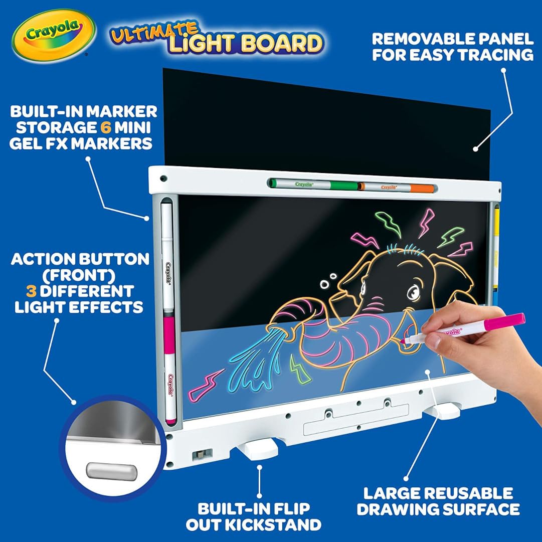 Crayola Ultimate Light Board, Drawing Tablet, Gift for Kids, Age 6, 7, 8, 9