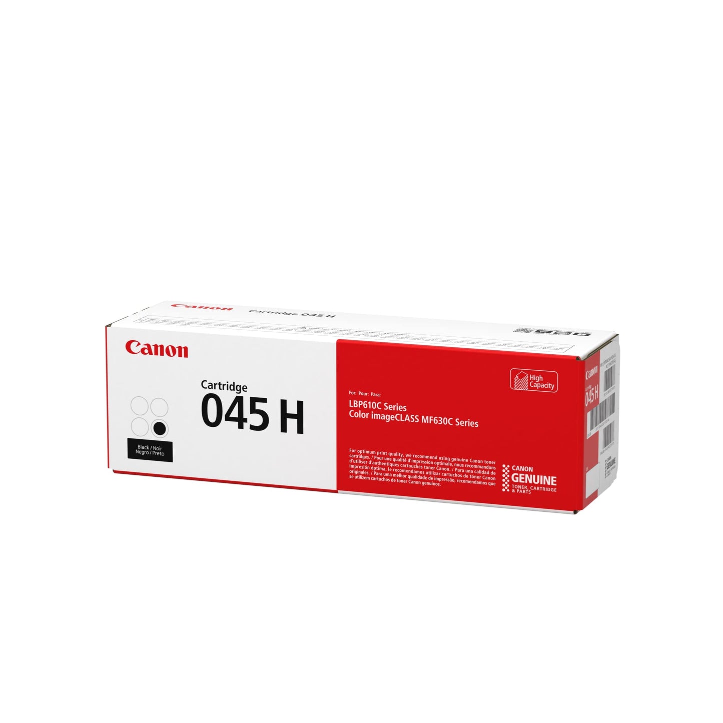 Canon Genuine Toner, Cartridge 045 Black, High Capacity (1246C001), 1 Pack Color imageCLASS MF634Cdw, MF632Cdw, LBP612Cdw Laser Printer,High Yield Black