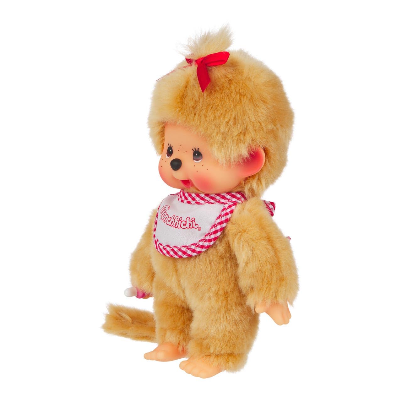 Monchhichi Sekiguchi Beige Girl with Bib - Red/White