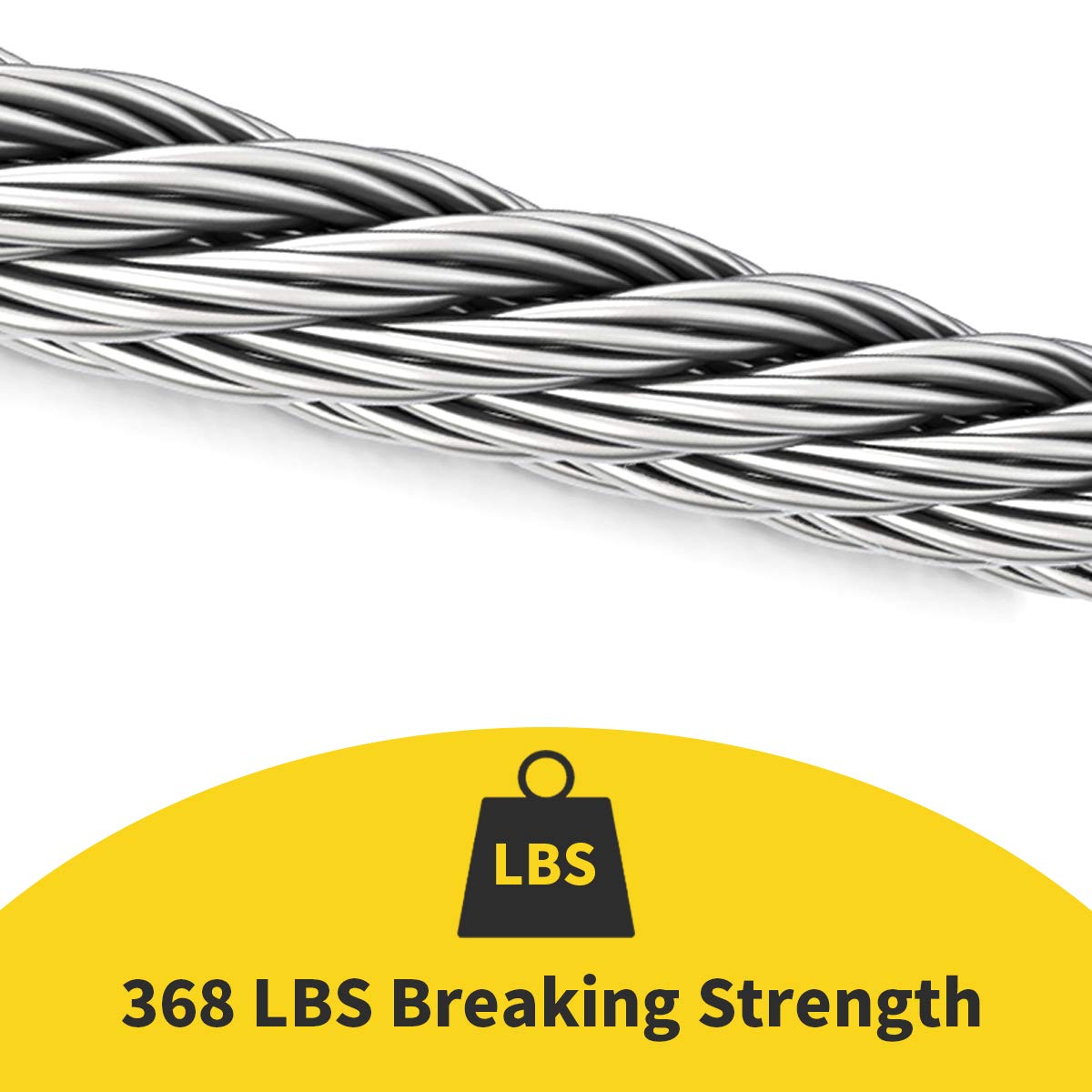 1/16 Wire Rope, 1000FT 304 Stainless Steel Cable with 300Pcs Crimp Sleeves, Aircraft Grade, 7x7 Strand, 368lbs Breaking Strength, for Garden Trellis, Clothesline, Railing,Trellis