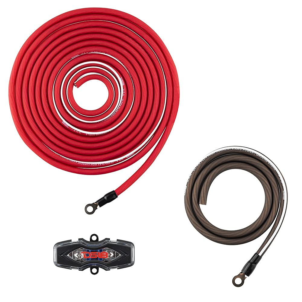 DS18 AMPKIT4 4 Gauge Amp Installation Wiring Kit - Amplifier Installation Kit 4 GA - A Car Amplifier Wiring Kit Simplifies Wire Connections and Delivers Power to Your Radio, Subwoofers, and Speakers