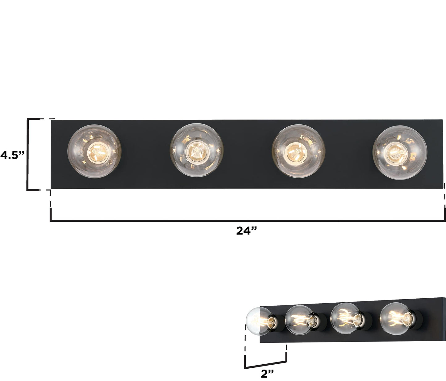 Westinghouse 6117600 Traditional Four-Light Indoor Vanity Light Fixture, Matte Black