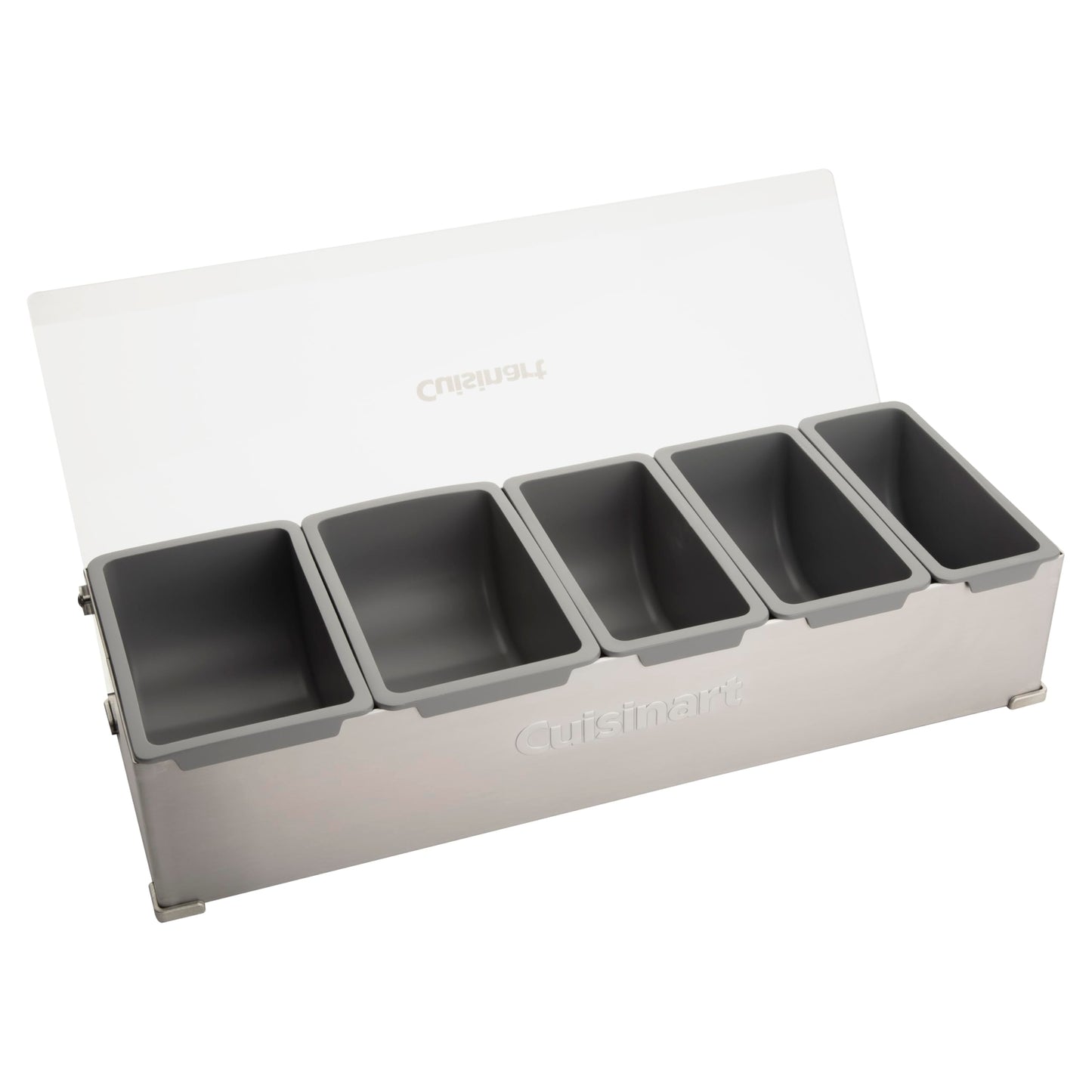 Cuisinart Condiment & Topping Station, 5 Dishwasher Safe Containers for Toppings & Condiments, Versatile Fresh Food Prep Station with Clear Lid, Perfect for BBQs, Burgers, Tacos, Pizza & Omelets