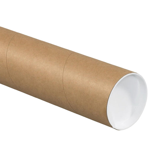 BOX USA Cardboard Tubes with Caps, 24"L x 3"W x 3"H, Pack of 24 | Poster Tube for Mailing and Storage of Blueprints, Artwork, Crafts, Long Art Holder, 24 inches