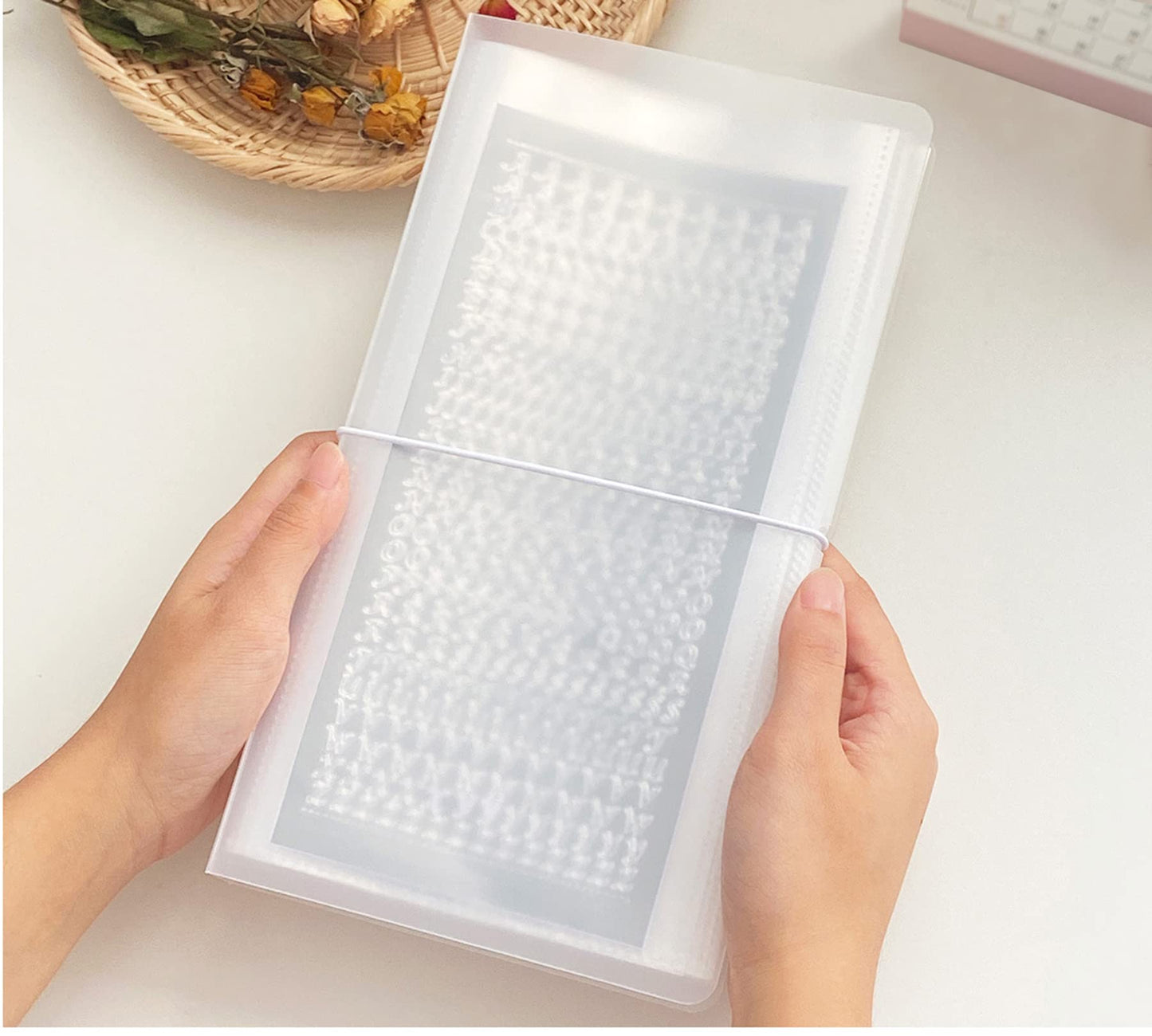 YOAVIP 4.8 x 9.6 Large Clear Storage Book for Planner Scrapbook Stickers Organizer Binder 50 Page (4 Pack)