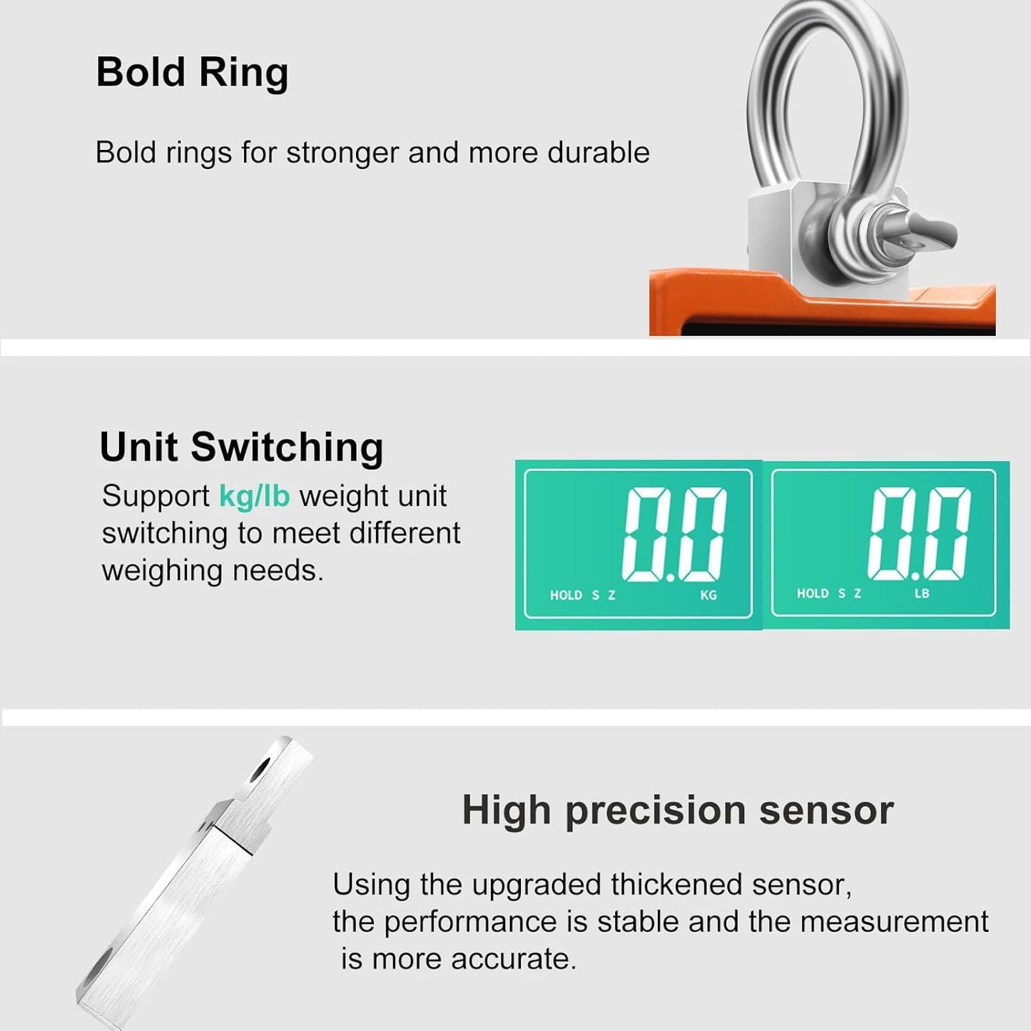 RESHY Digital Crane Scale 2200lb/1000Kg Digital Hanging Scale Industrial Heavy Duty Crane Scale for Farm,Deer,Livestock,Factory,Construction,Hunting CE Certified