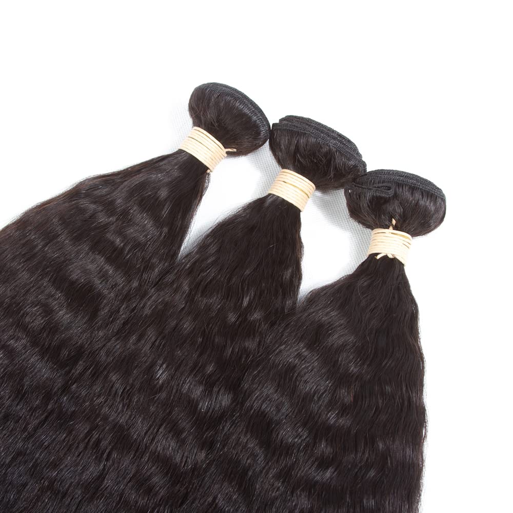 Kinky Straight Bundles, Kerriana Kinky Straight Bundles Human Hair 16 18 20 Inch 100g Brazilian Hair Bundles 3pcs Remy Human Hair