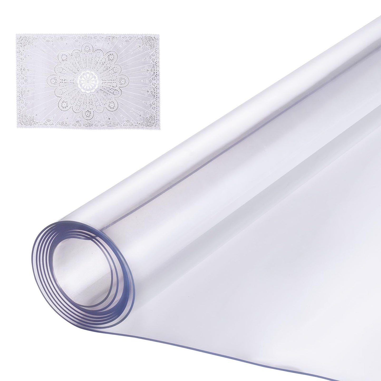 VEVOR Plastic Table Cover, 54 x 54 Inch 2.0 mm, Clear Square PVC Desk Mat Protector, Waterproof & Easy Cleaning Pad Tablecloth, for Office, Dresser, Dining Room, Night Stand