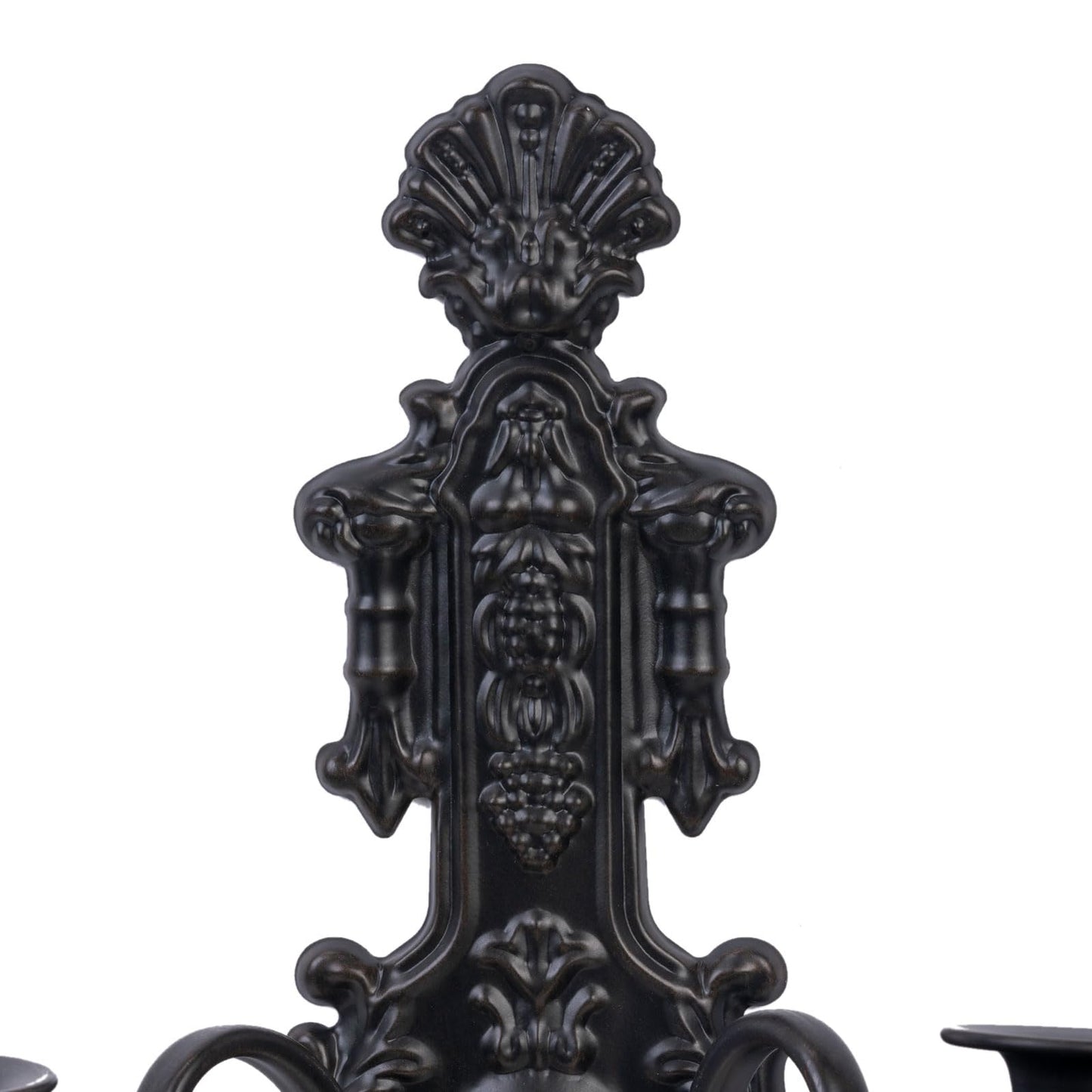 Candle Sconce(Set of 2)-Metal Wall Decorations-Rustic Home Decor-Wall Candle Sconces-Black Wall Sconces,Ideal for Stick Candles