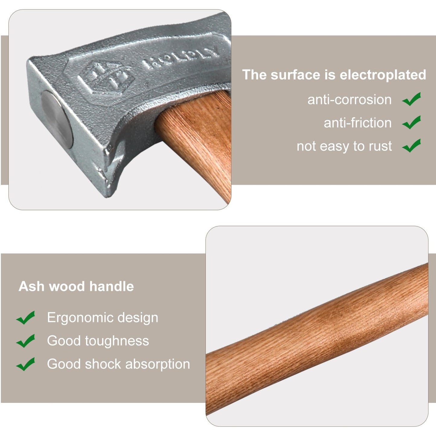 Holdly Magnet Roofing Hatchet,17oz Magnetic Faced Roofing Hatchet for Quick Installation of Roofing Nails And Felt Caps