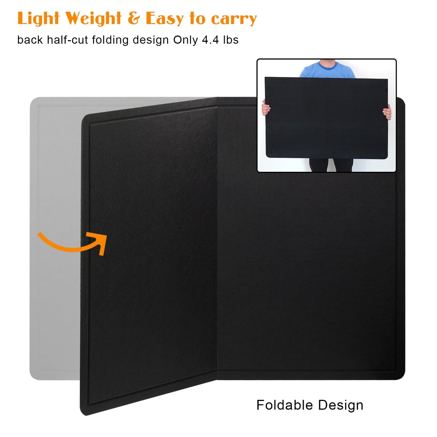 Large Bulletin Board - 60 X 36 inches Cork Board with 30 Pushpin, 5' x 3' Cork Board for Walls Pin Board, Self-Adhesive Felt Board Vision Board Foldable Photo Board for Wall - Black