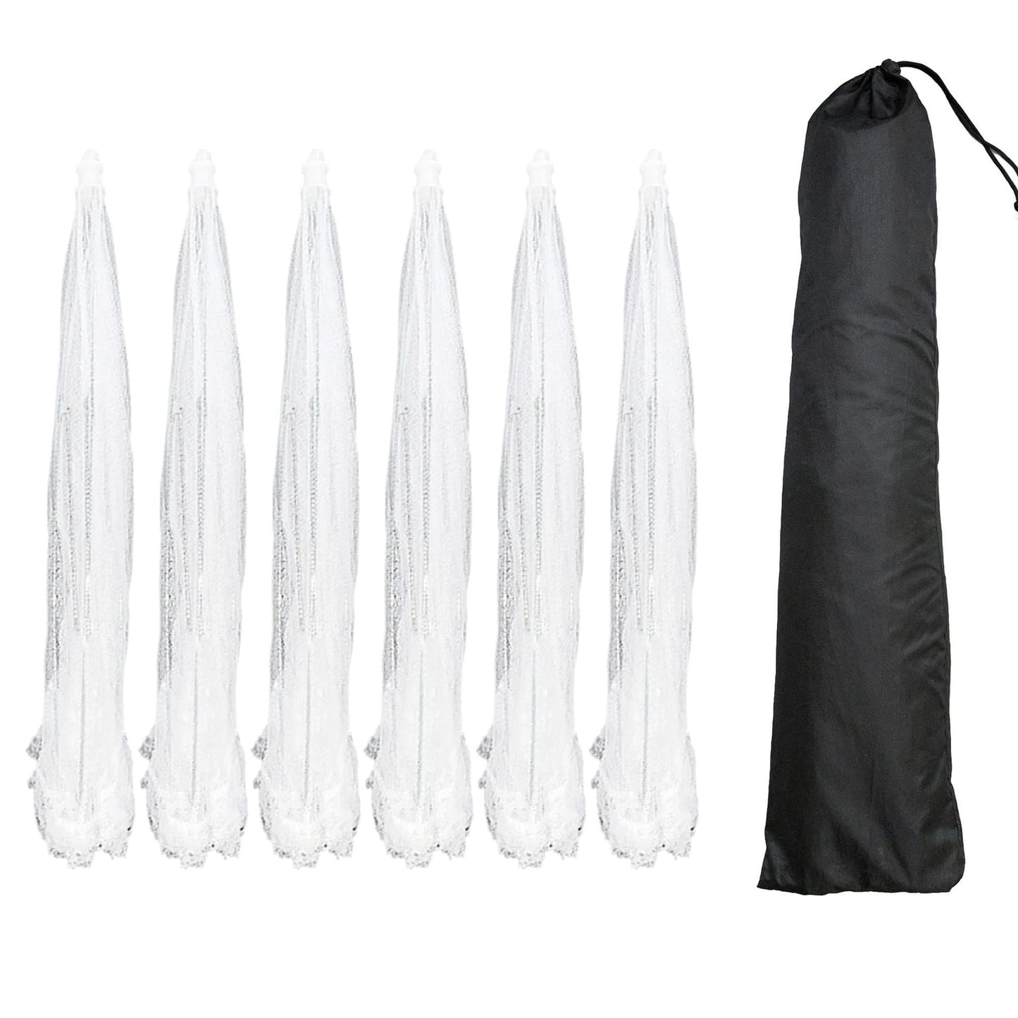 Simply Genius Pop-Up Mesh Food Covers for Outdoors - 6 Pack Extra Large 39" x 24", White, Collapsible & Reusable - Buffet Food Covers & Bug-Net Tent for Picnic, Party & Camping