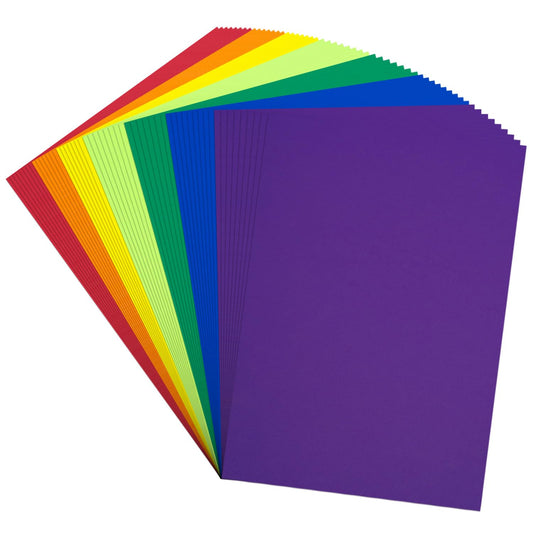 Construction Paper 12 x 18 Inch, 56 Sheets 7 Assorted Rainbow Colors Heavyweight 180 GSM/65 LB Colored Cardstock Paper Large Format Craft Paper for Kids Art Projects School Supplies and DIY Crafts