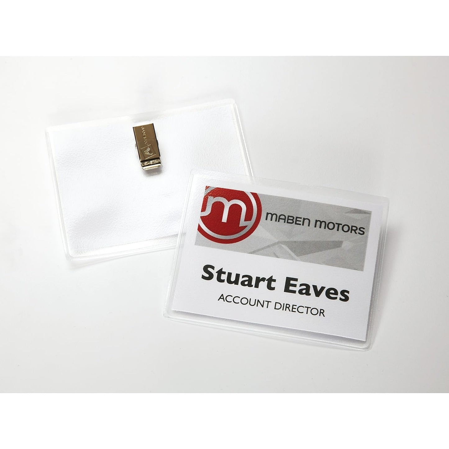 Clip-Style Name Badge Holder with Laser/Inkjet Insert, Top Load, 4 x 3, White, 100/Box