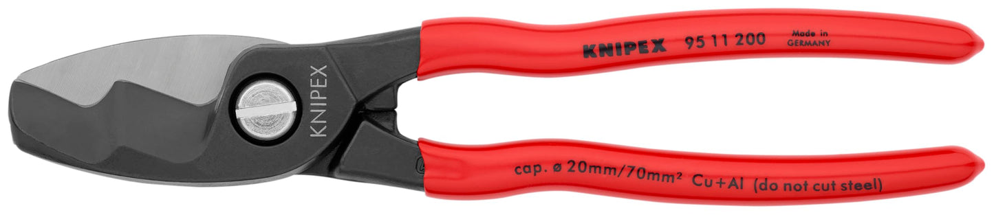 KNIPEX Tools - Cable Shears, Twin Cutting Edge (9511200), 8 inches