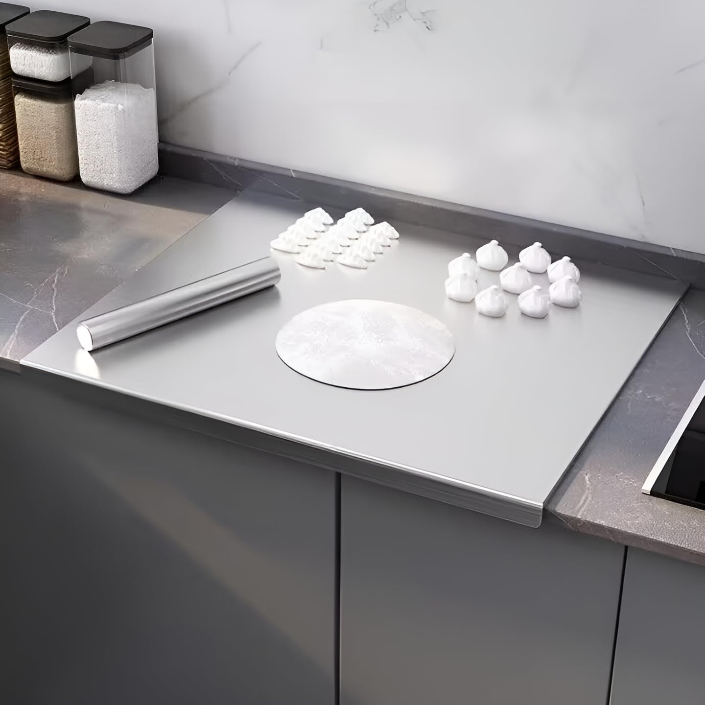 bscsqld Kitchen Stainless Steel Cutting Board (50 x 50cm / 19.7"L x 19.7"W)