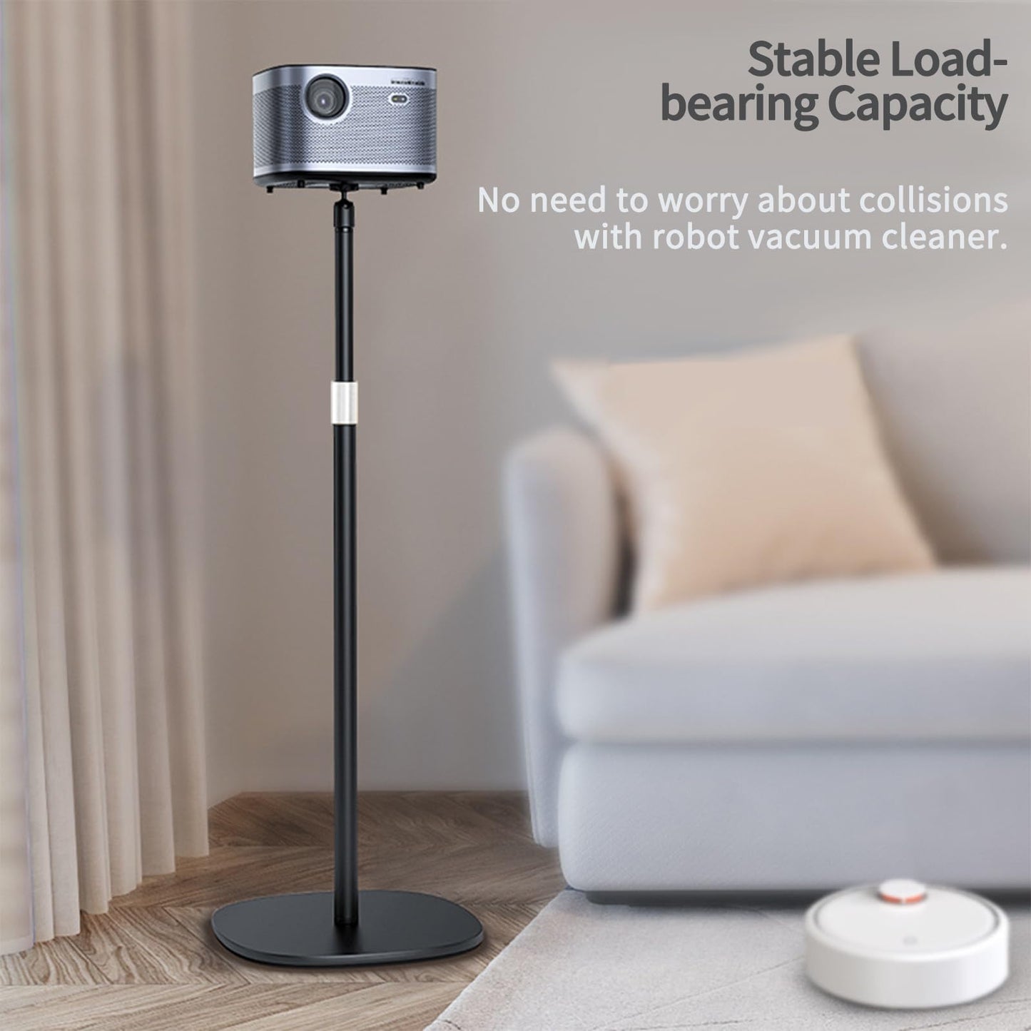 POLESTO Projector Stand Floor Projector Mount with Adjustable Height 20''-50'', Universal Projector Ceiling Mount 360° Rotatable Compatible with Projector, Camera, Webcam for Home & Office & Outdoor