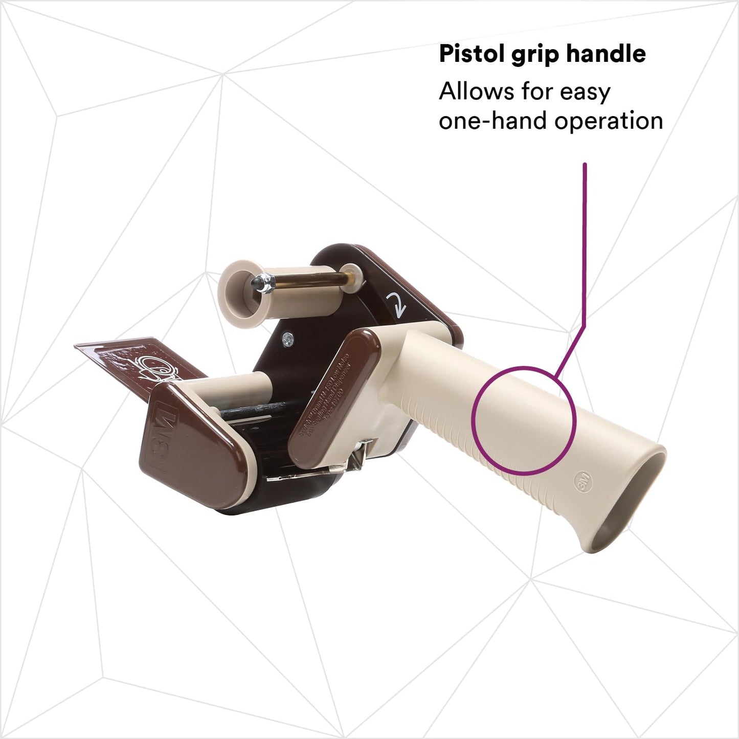3M Scotch Low Noise Tape Dispenser H150 for Quiet or Recurrent Use, Pistol Grip Design, High-Impact Resistant, 2 in,Gray