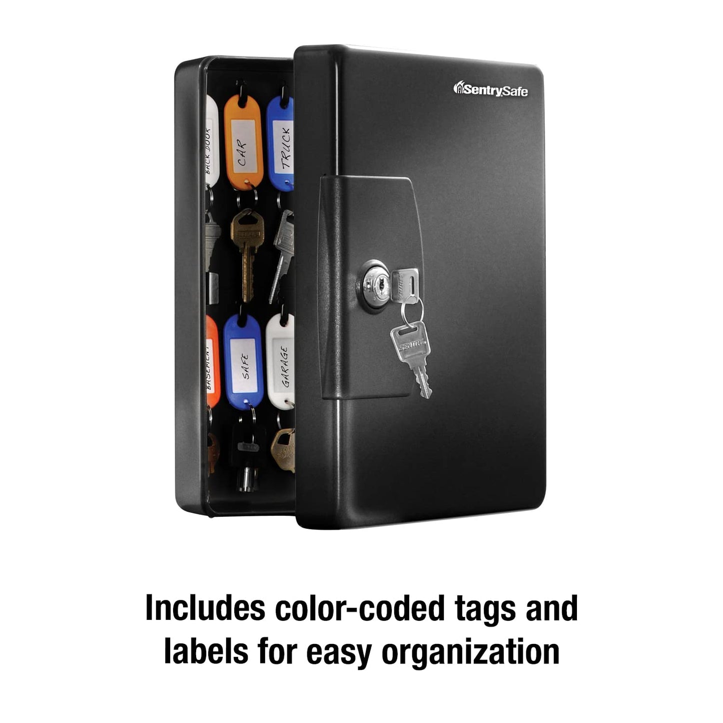 SentrySafe Key Box, Small Key Lock Box, 0.06 Cubic Feet, KB-25, Black, 25 key capacity