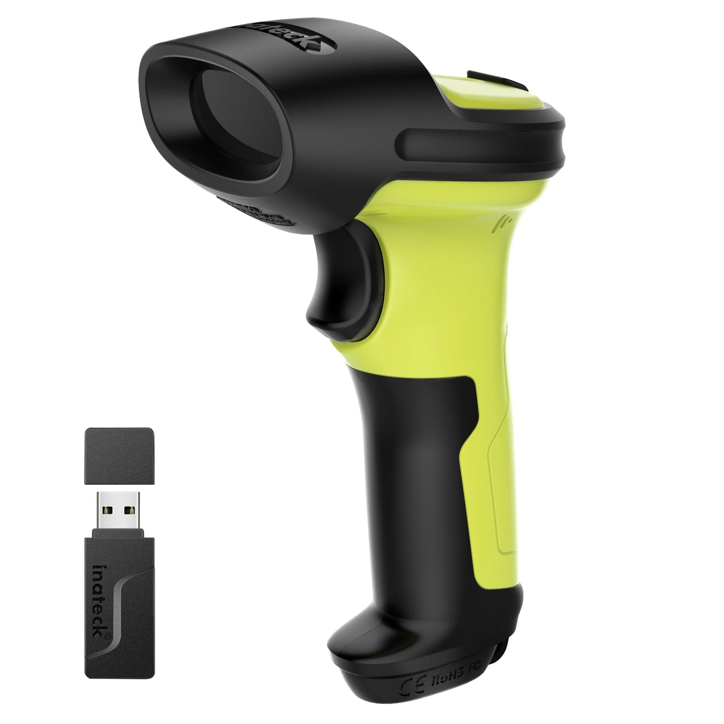 Inateck 2D Barcode Scanner, Wireless Bluetooth QR Code Scanner with AI APP & SDK, 180-Day Battery Life, Fast & Accurate Scanning, Compatible with iOS/Android/Windows, BCST-72 Green