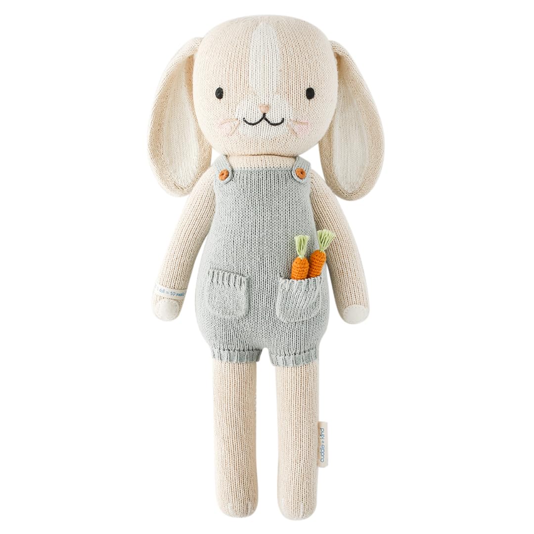 cuddle + kind Henry The Bunny Little 13" Hand-Knit Doll – 1 Doll = 10 Meals, Fair Trade, Heirloom Quality, Handcrafted in Peru, 100% Cotton Yarn
