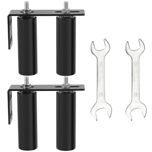 6"Gate Roller Guide,Sliding Gate Hardware with L-Sliding Gate Brackets,Sliding Gate Kit,Universal Adjustable Heavy Duty Sliding Gate Rollers,Rolling Gate Hardware Kit (2Pack)