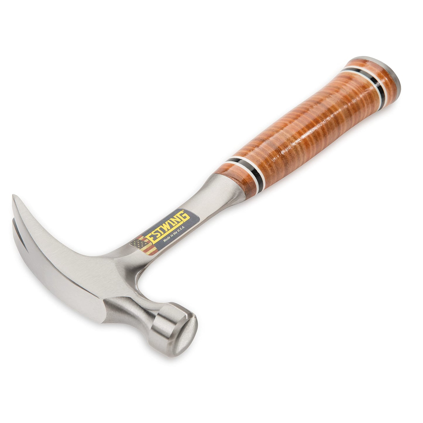 ESTWING Hammer - 12 oz Straight Rip Claw with Smooth Face & Genuine Leather Grip - E12S
