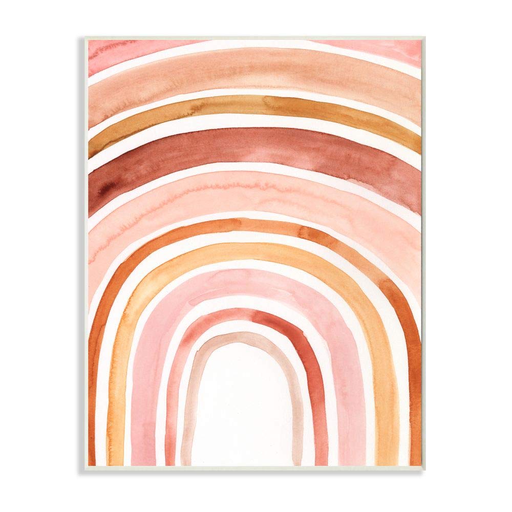 Stupell Industries Warm Red Shades of Abstract Arches Watercolor Painting, Designed by Victoria Borges Art, 10 x 15, Wall Plaque
