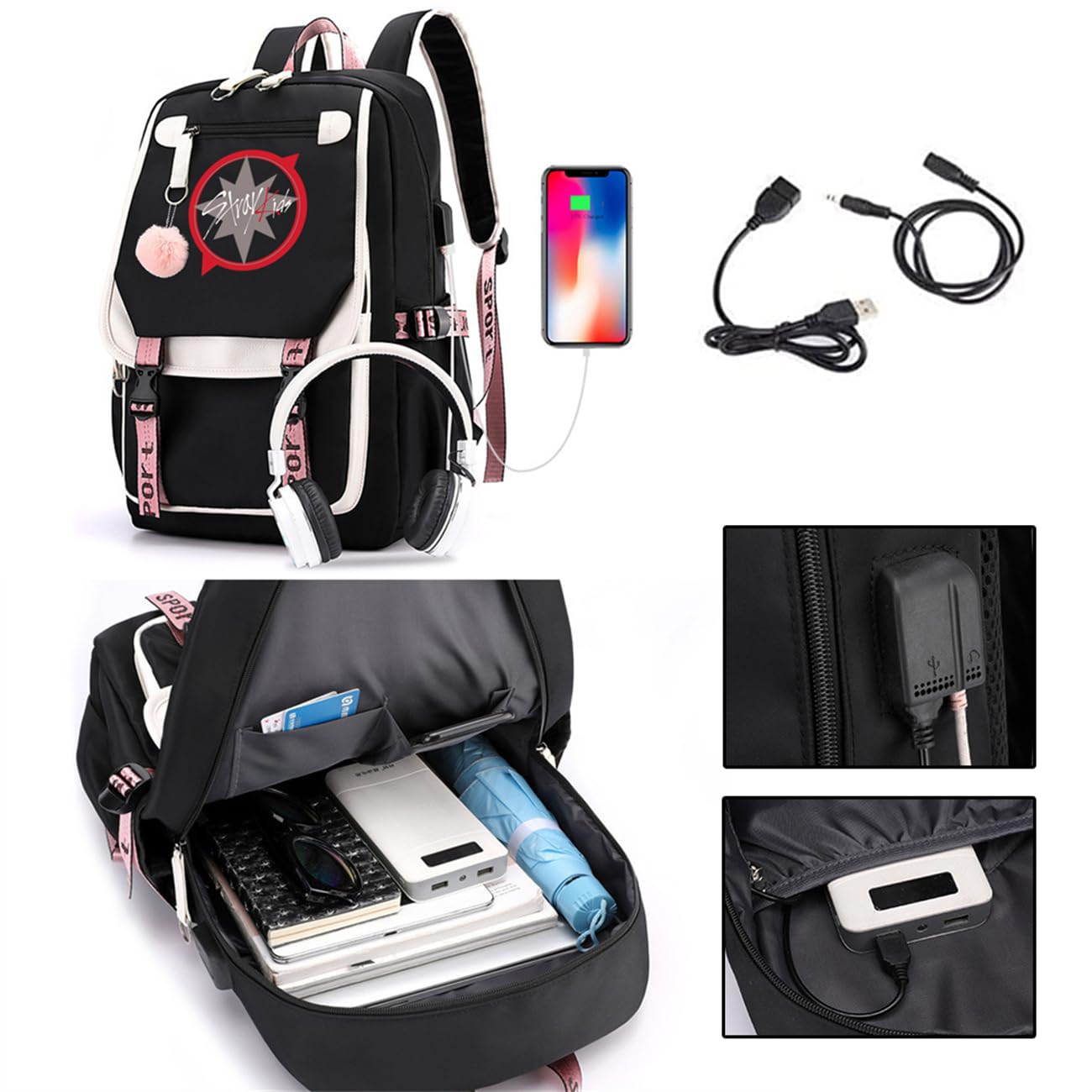 eTel Like Stray Kids Backpack Merch, Stray Kids Book Bag Casual Backpack