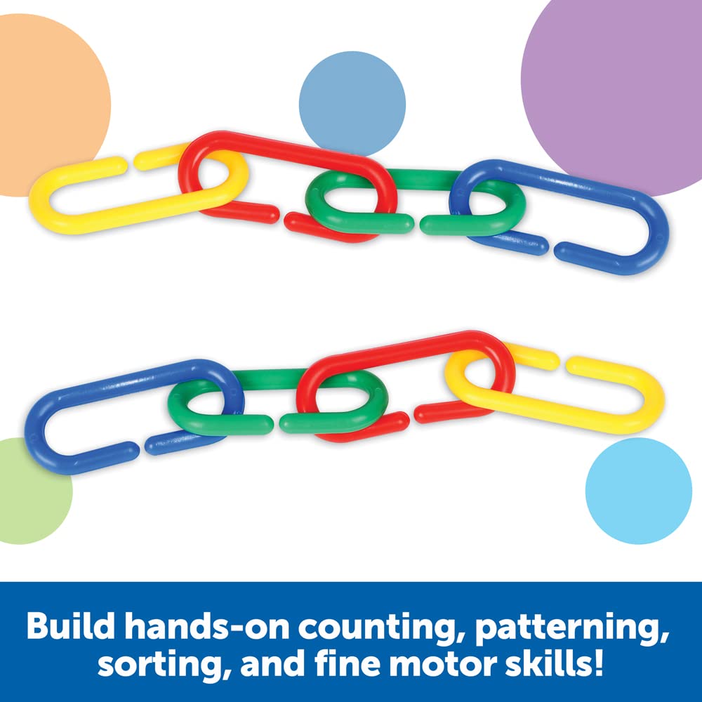 Learning Resources LER0257 Link 'N' Learn Links, Bucket of 500 Assorted Color Links, Ages 3+