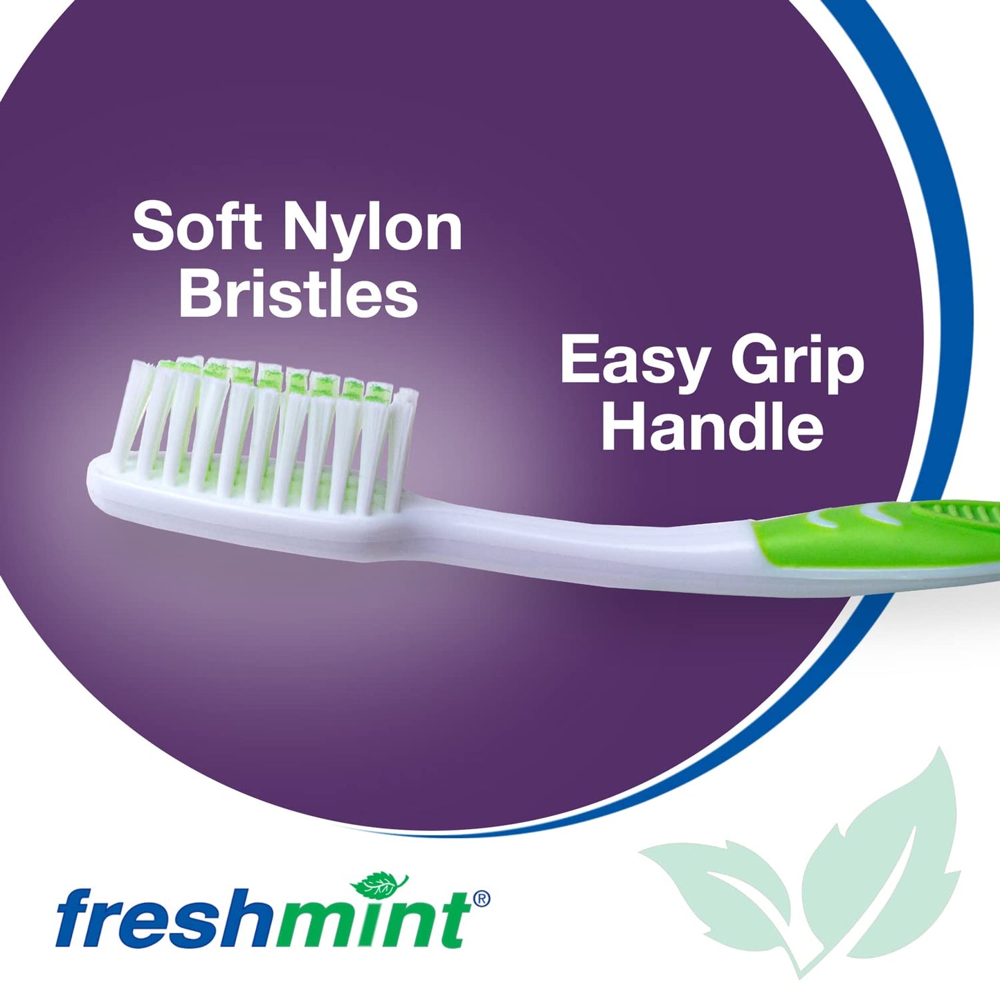 FRESHMINT (144 Pack) Individually Wrapped Premium Toothbrushes, Oversized Easy Grip Rubber Handle, Soft Multi Color Nylon Bristles, Bulk Packed, No Cutting or Tearing Apart Required.