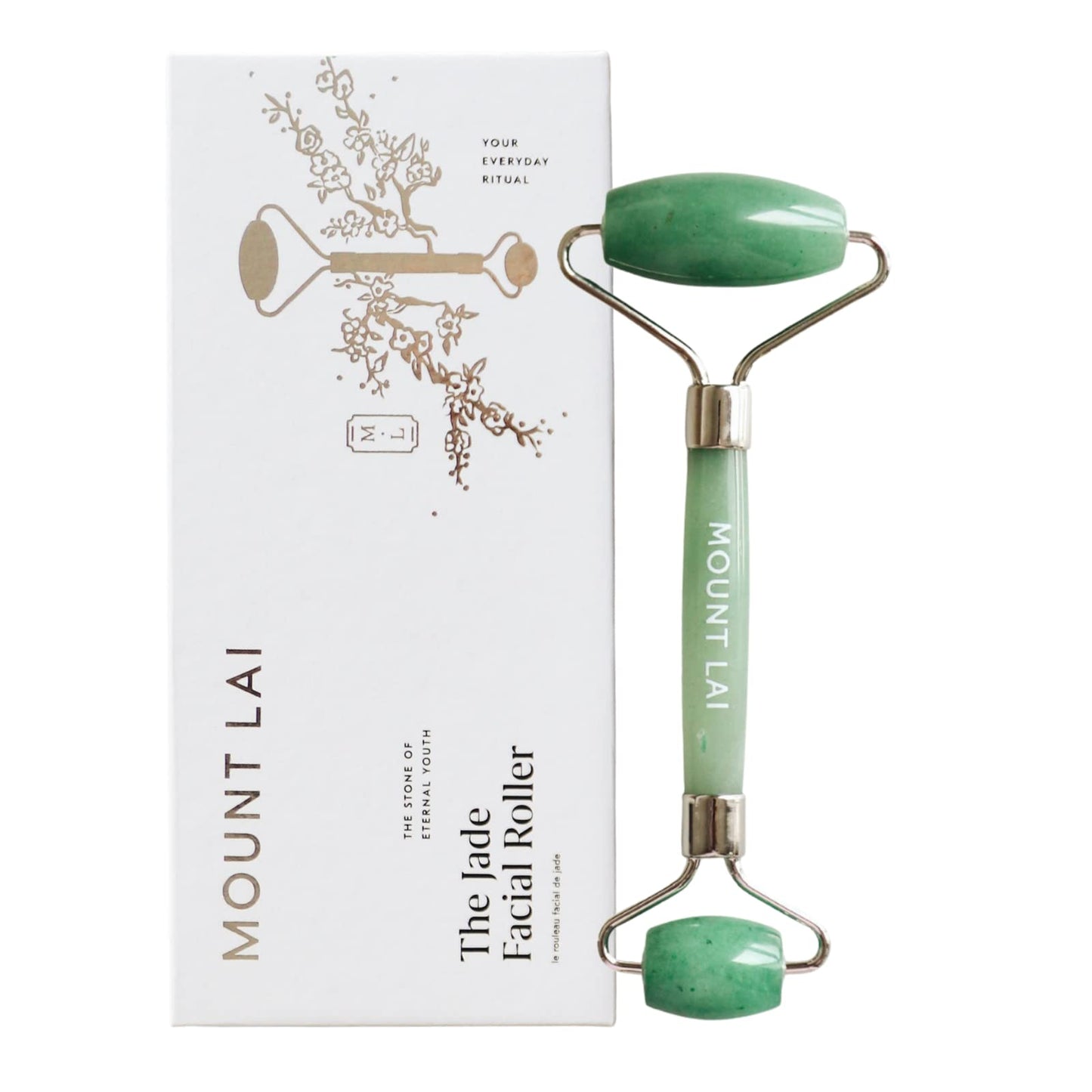 Mount Lai De-Puffing Jade Roller for Face, Best Massage Face Sculpting Tool for Women to De-Puff, Soothe, and Reveal Radiant Skin, Authentic Jade Facial Roller Skin Care