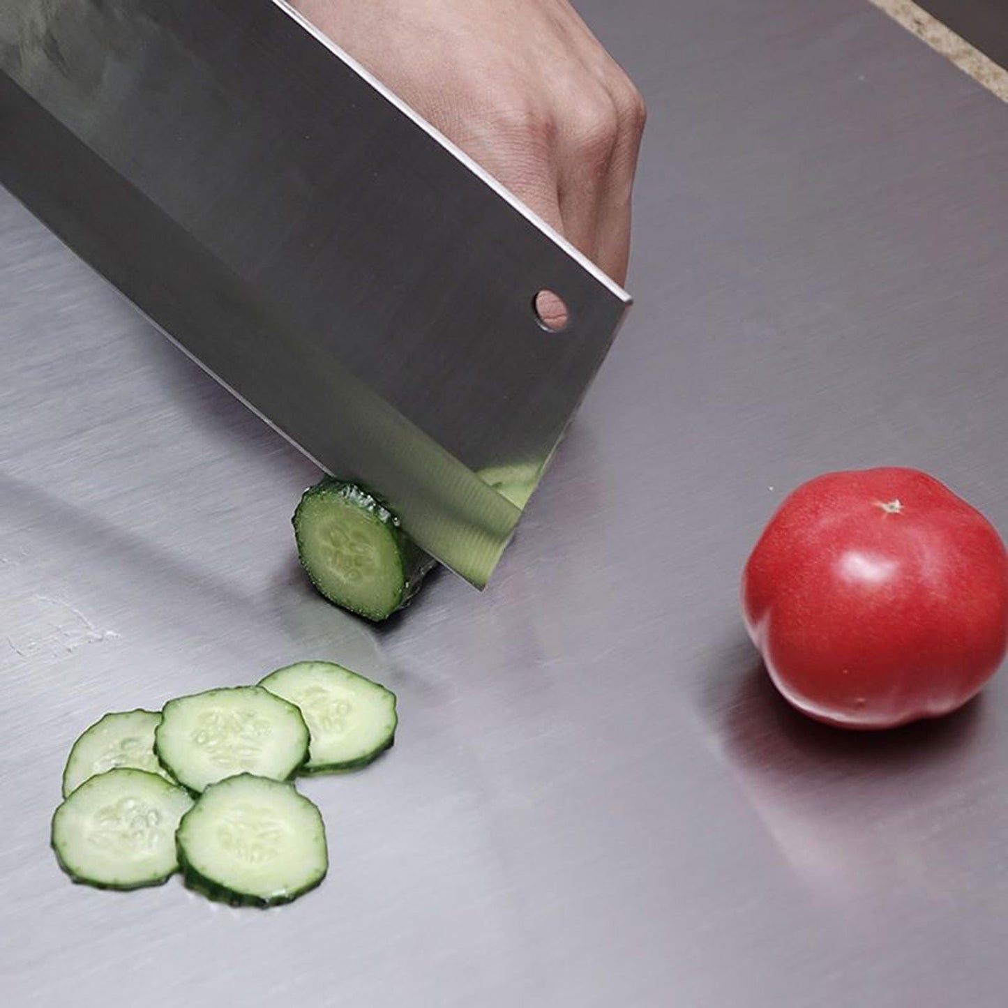 Stainless Steel Cutting Boards with Lip for Kitchen,Chopping Boards for Countertop,Large Metal Cutting Board over Sink Suitable for Meat, Fruits,Vegetables,Bread,Cake,Pasta,Noodle,and Pizza19.7“*15.7“