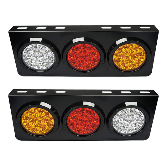 auovo LED Truck/Trailer Tail Lights with Iron Bracket Base - Waterproof DC12-24V 48-LED Tail Light Bar for Turn/Signal/Running Lamps Fits any Truck/RV/Camper/Trailer etc(2 PCS)