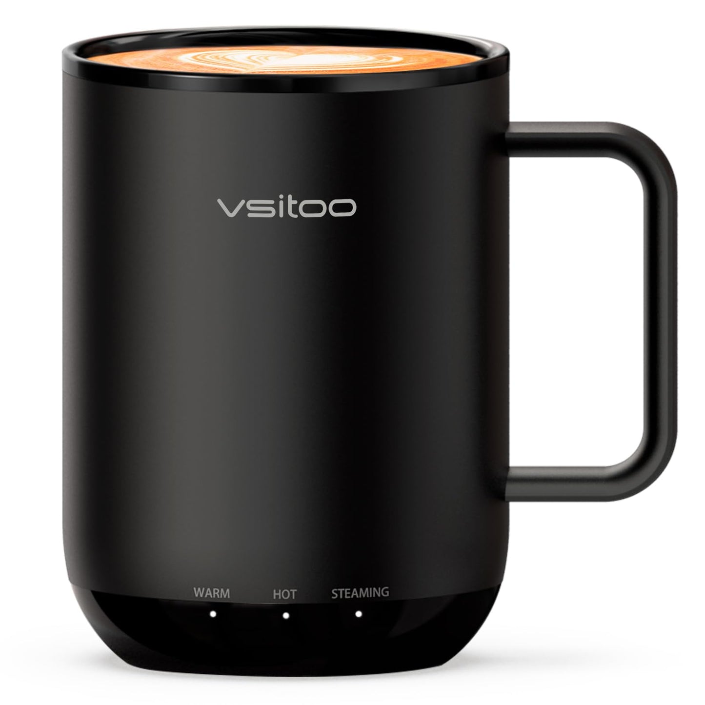 Vsitoo S3 Plus 14 oz Heated Coffee Mug – Smart Mug with App & Button Control, Electric Coffee Mug with 2–4H Battery, Ideal for Hot Drinks at Home, Office, or Gift Use, Black