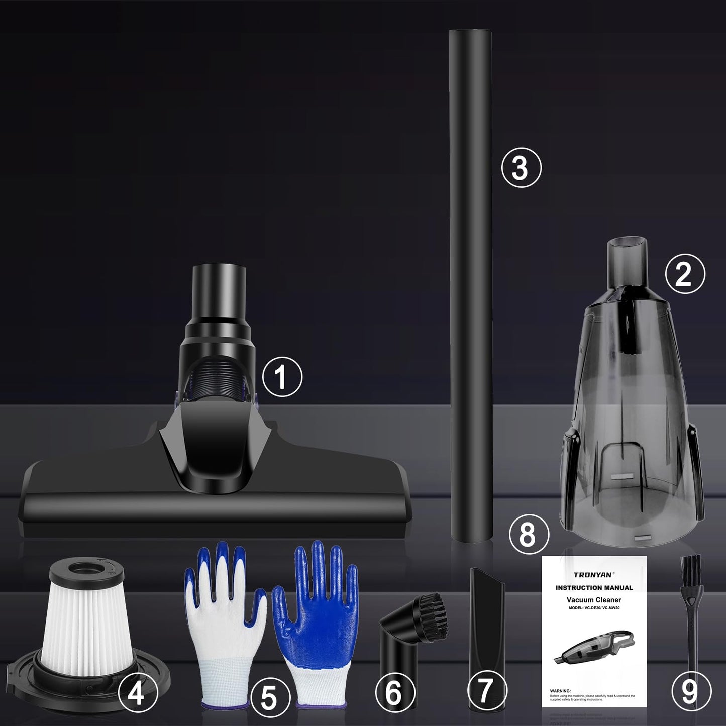 TRONYAN 120W Cordless Vacuum Cleaner Compatible with Milwaukee 18V Battery (No Battery), Handheld Vacuum for Home, Boat, Workshop, Car, Pet Hair, Furniture, Tool Only