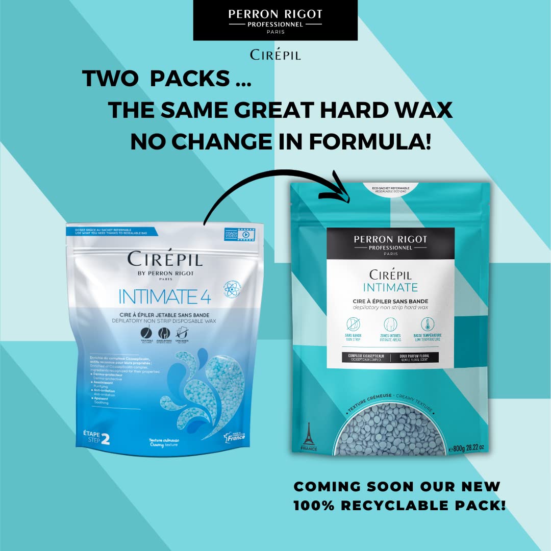 Cirepil - Intimate - 800g / 28.22 oz Wax Beads Bag - Soothing & Cicasepticalm Complex - All Hairs, Perfect for Intimate Areas & Sensitive Skins