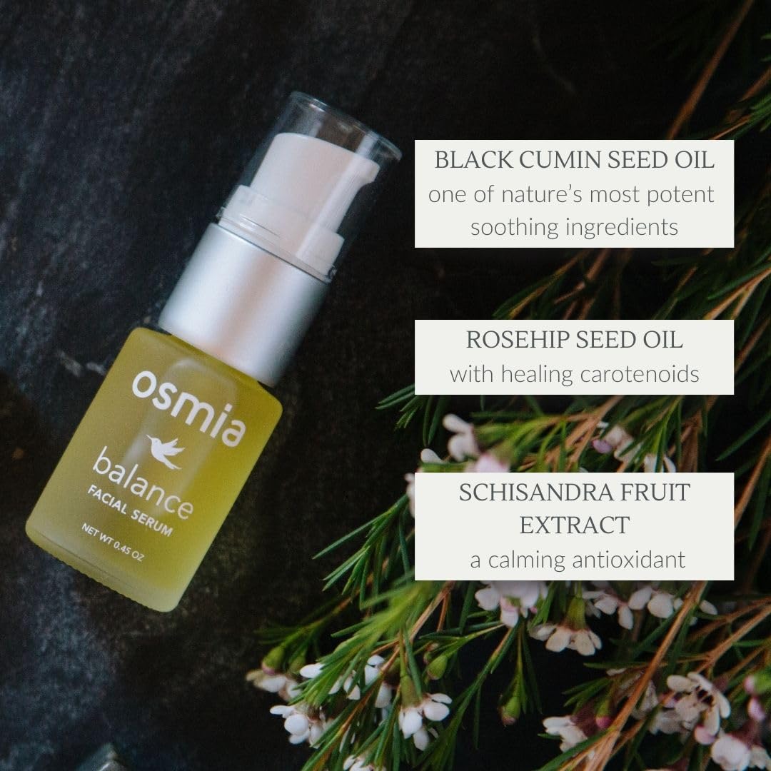 Osmia - Natural Balance Facial Serum | Clean Beauty For Healthy Skin (0.45 fl oz | 13.3 ml)
