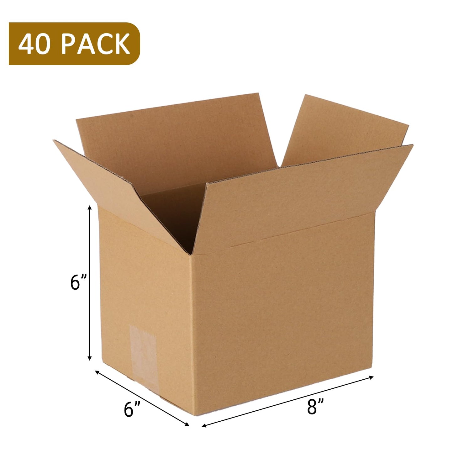 zmybcpack 40 pack 8x6x6 inch Cardboard Box Mailers, Kraft Corrugated Mailer Cardboard Shipping Boxes For Small Business, Mailing, Packing and Storage