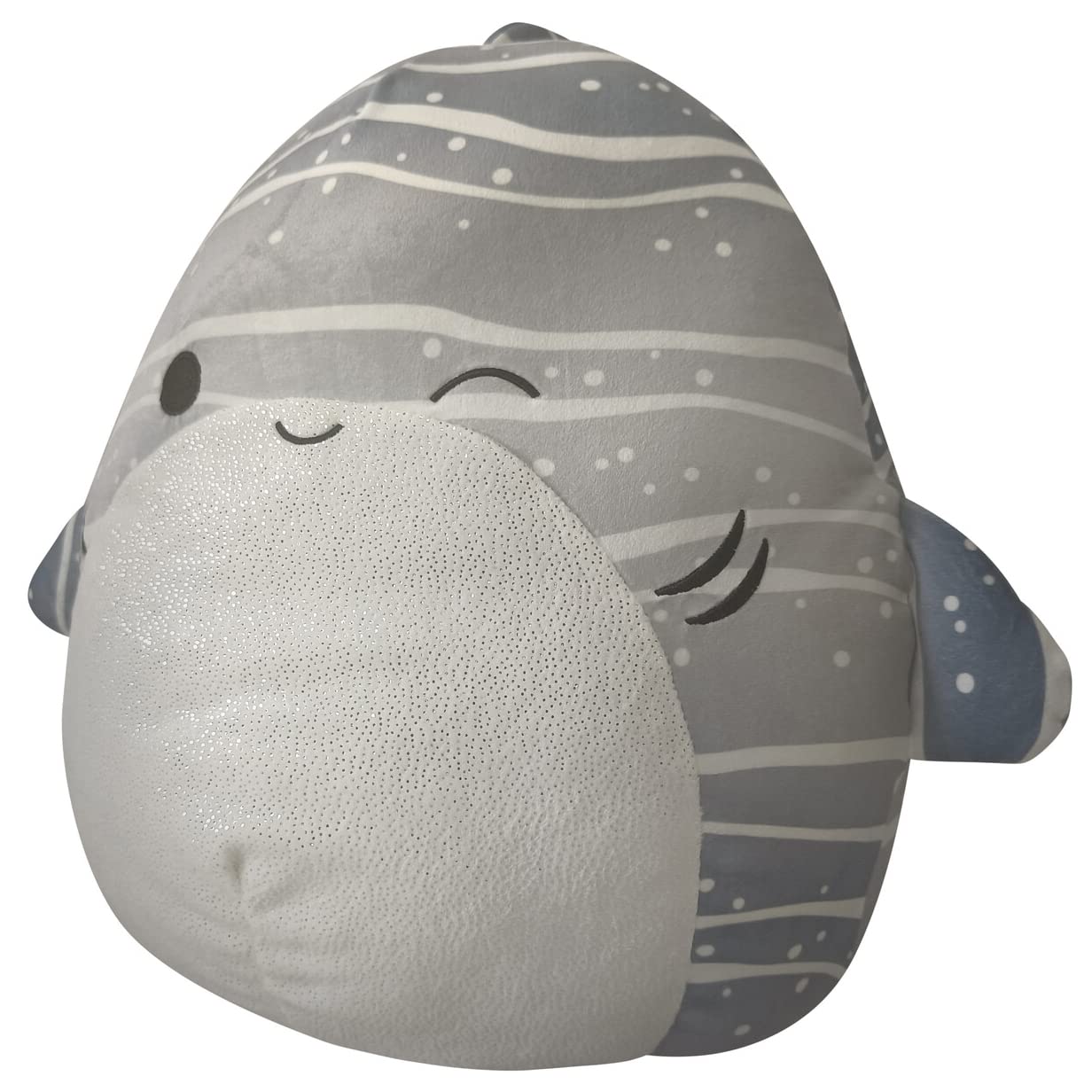 Squishmallows 14-Inch Grey Striped Whale Shark with White Belly Plush - Add Sachie to Your Squad, Ultrasoft Stuffed Animal Large Plush Toy, Official Kelly Toy Plush